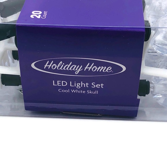 Skull 20 Count String Lights LED Halloween 8 Foot Black Wire New in Box … - Picture 8 of 11